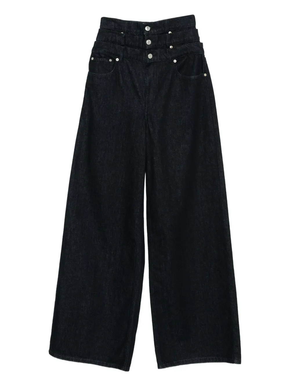 Viktor & Rolf Triple Layered-waist Jeans In Black