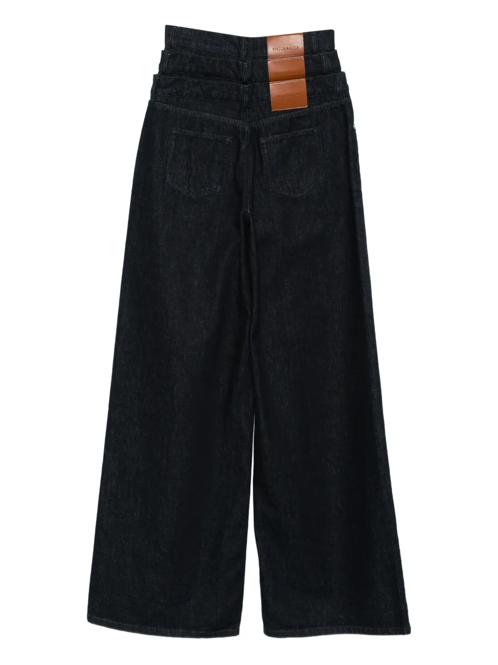 Viktor & Rolf Triple Layered-waist Jeans In Black
