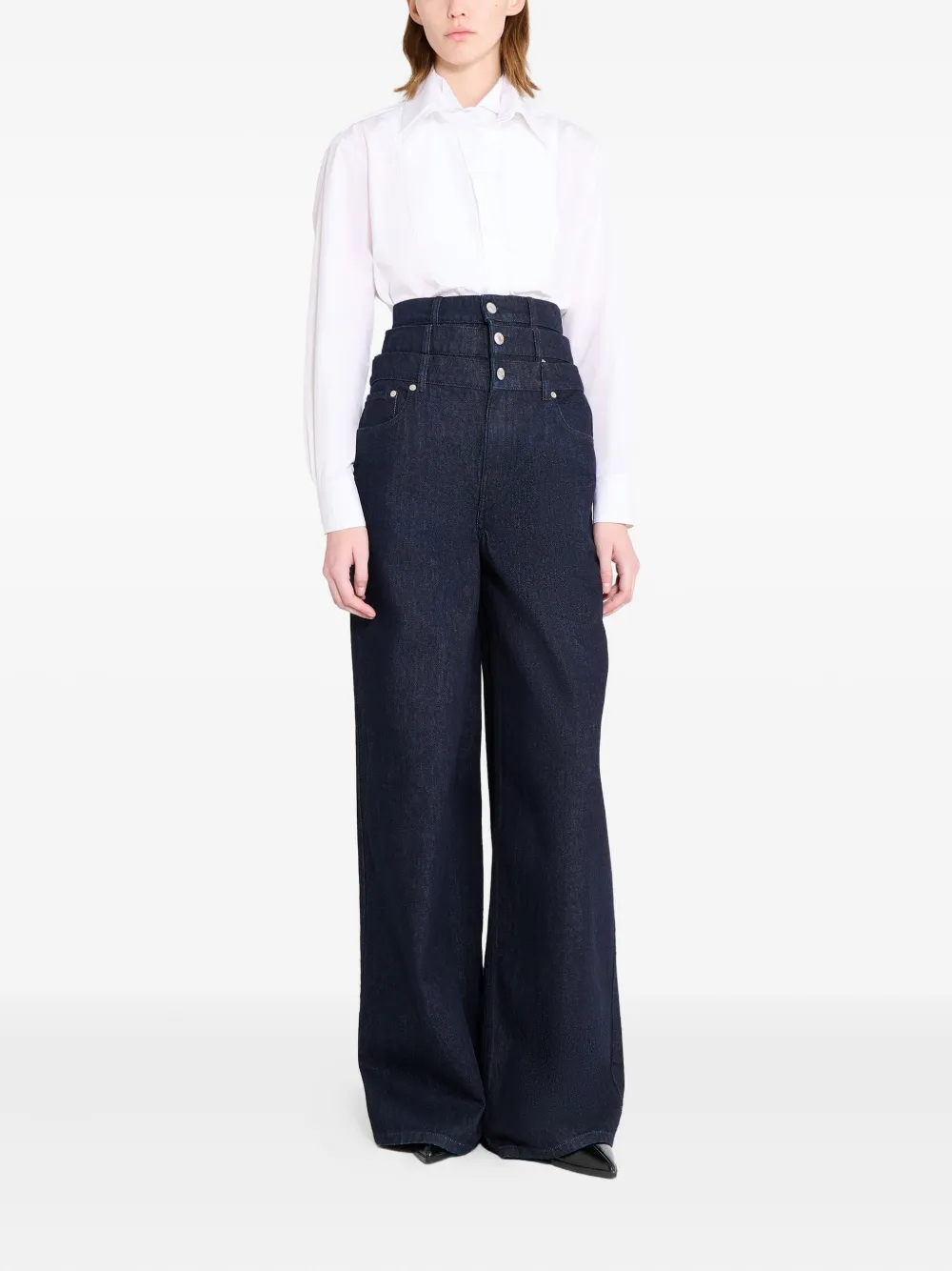 Viktor & Rolf Triple jeans met gelaagde taille - Blauw