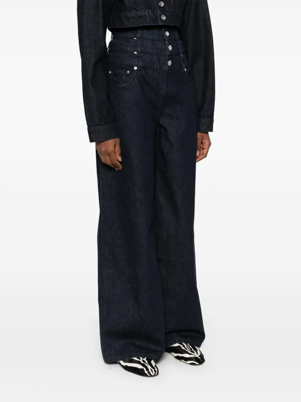  Viktor & Rolf Vaqueros Con Cintura A Capas - Azul 