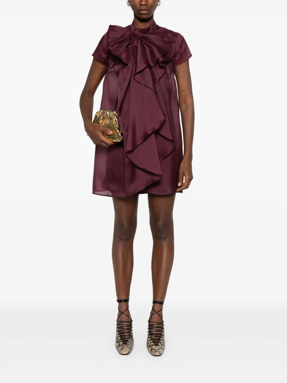 Viktor & Rolf Mini-jurk met strikdetail - Paars