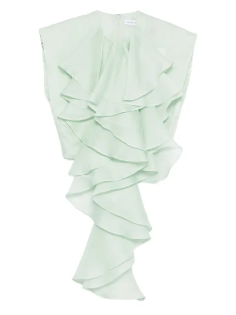 Viktor & Rolf top de seda con volantes