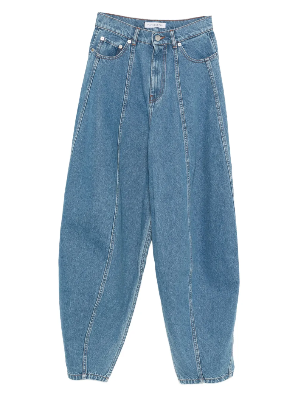 Viktor & Rolf Jeans a palloncino con inserti - Blu