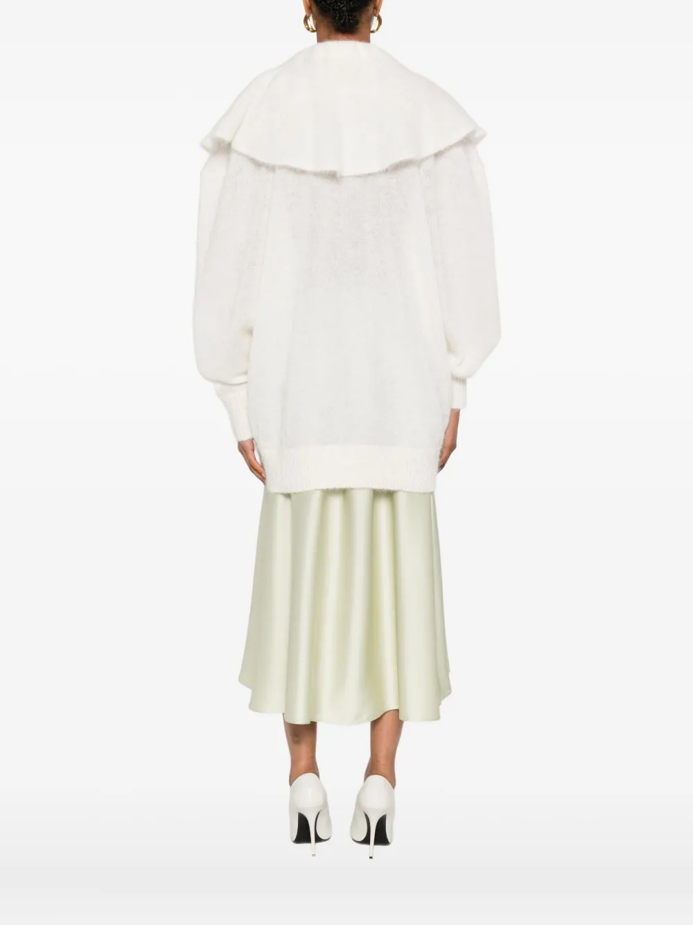 Viktor & Rolf Volant Ruffled-neck Sweater In White