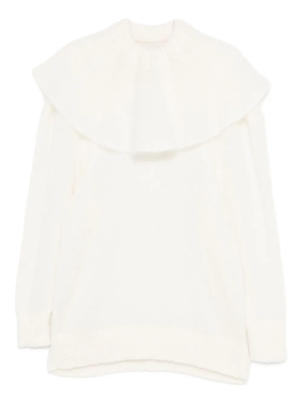 Viktor & Rolf Volant Ruffled-neck Sweater In White