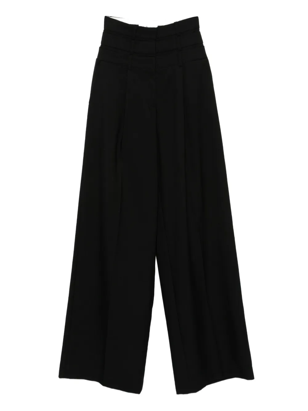 Viktor & Rolf Pleated High-waisted Trousers In Black