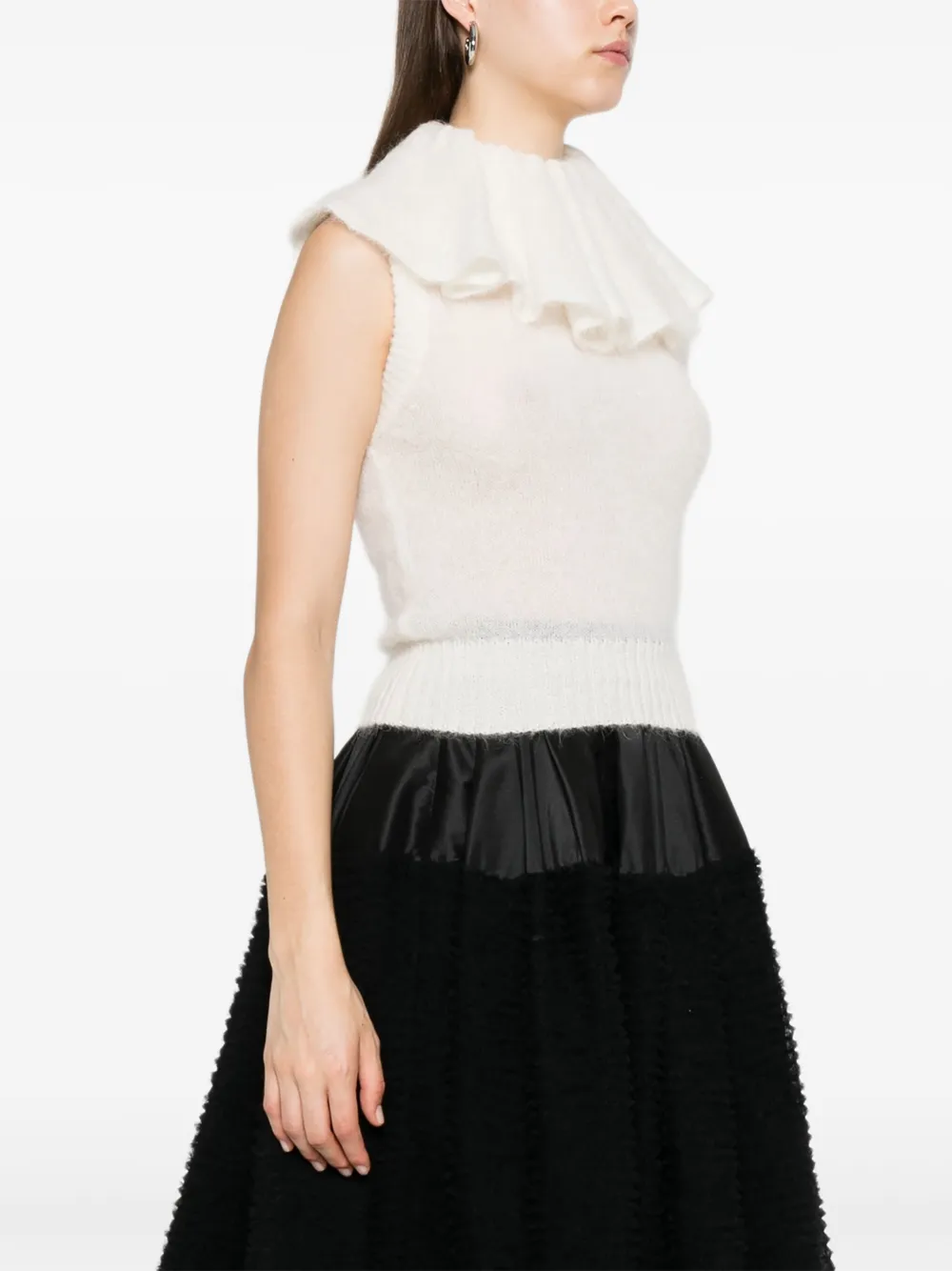 Viktor & Rolf Ruffled Sleeveless Top In White