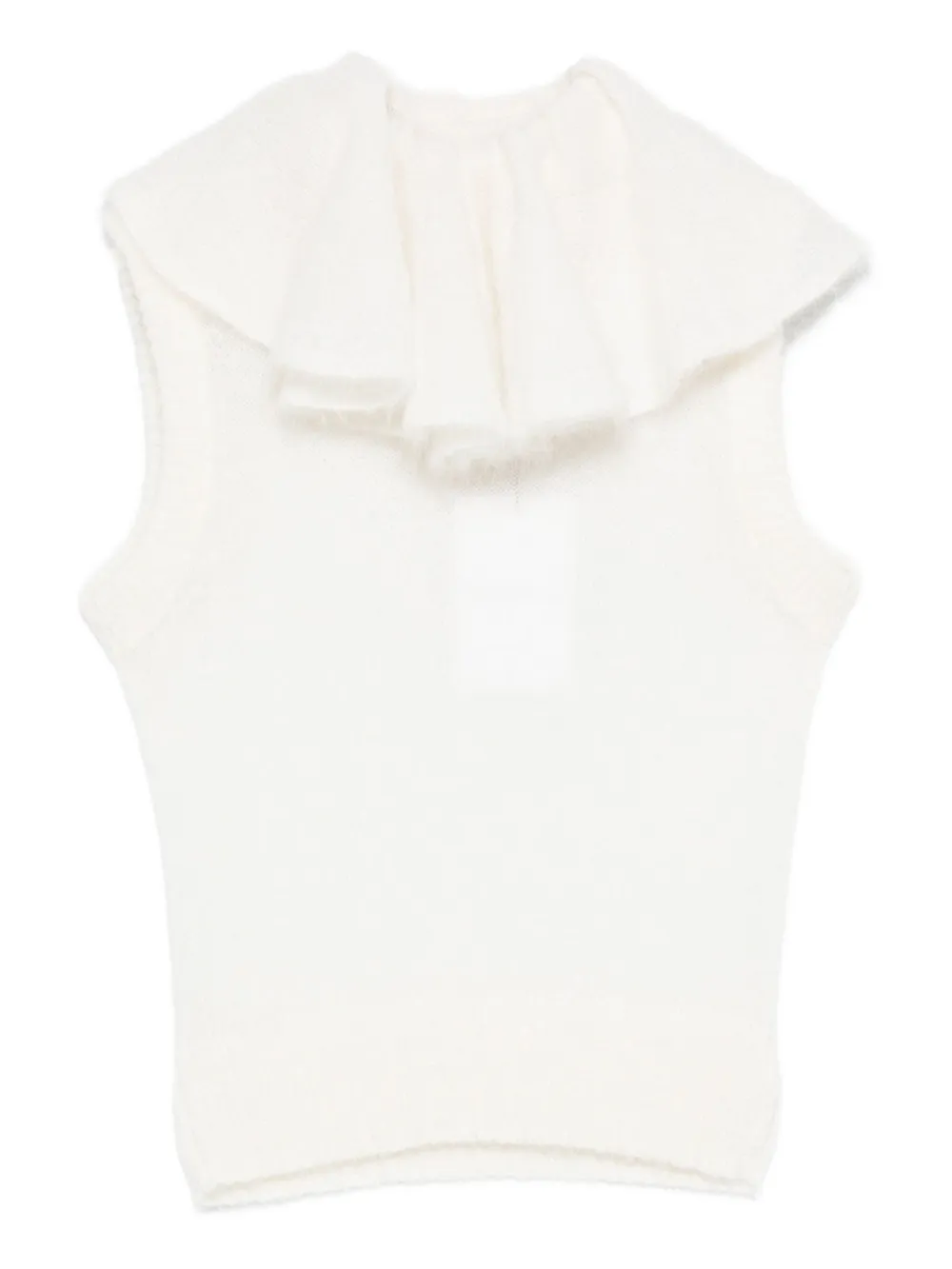 Viktor & Rolf Ruffled Sleeveless Top In White