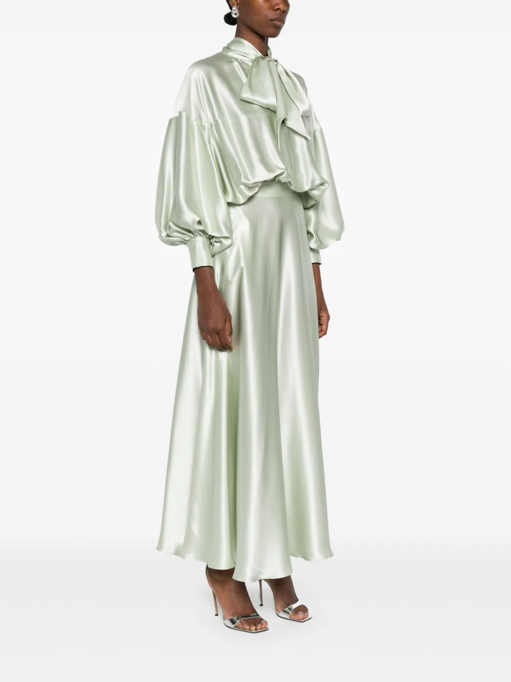 Viktor & Rolf Maxi-jurk met strik Groen