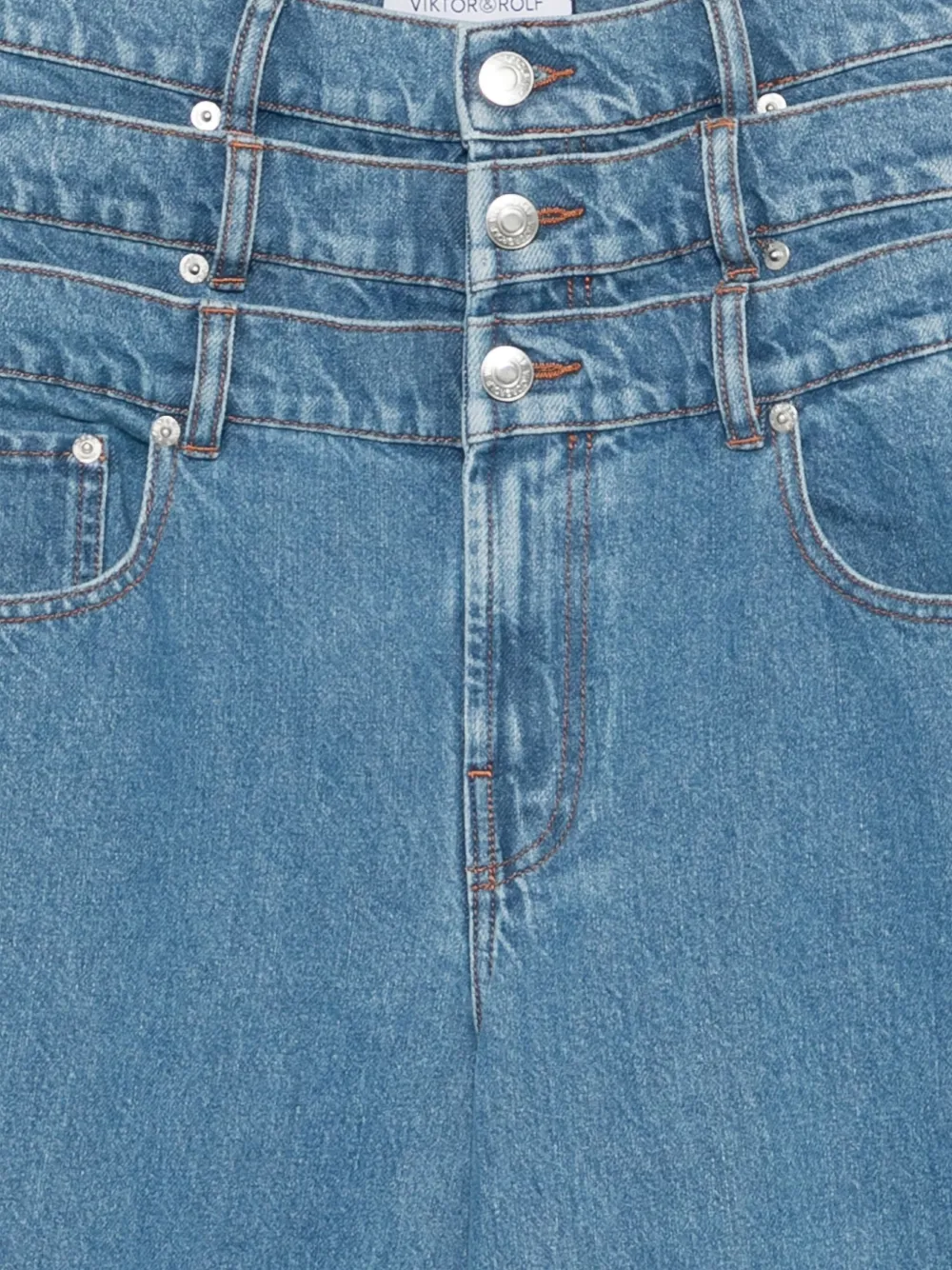 Viktor & Rolf Gelaagde jeans Blauw