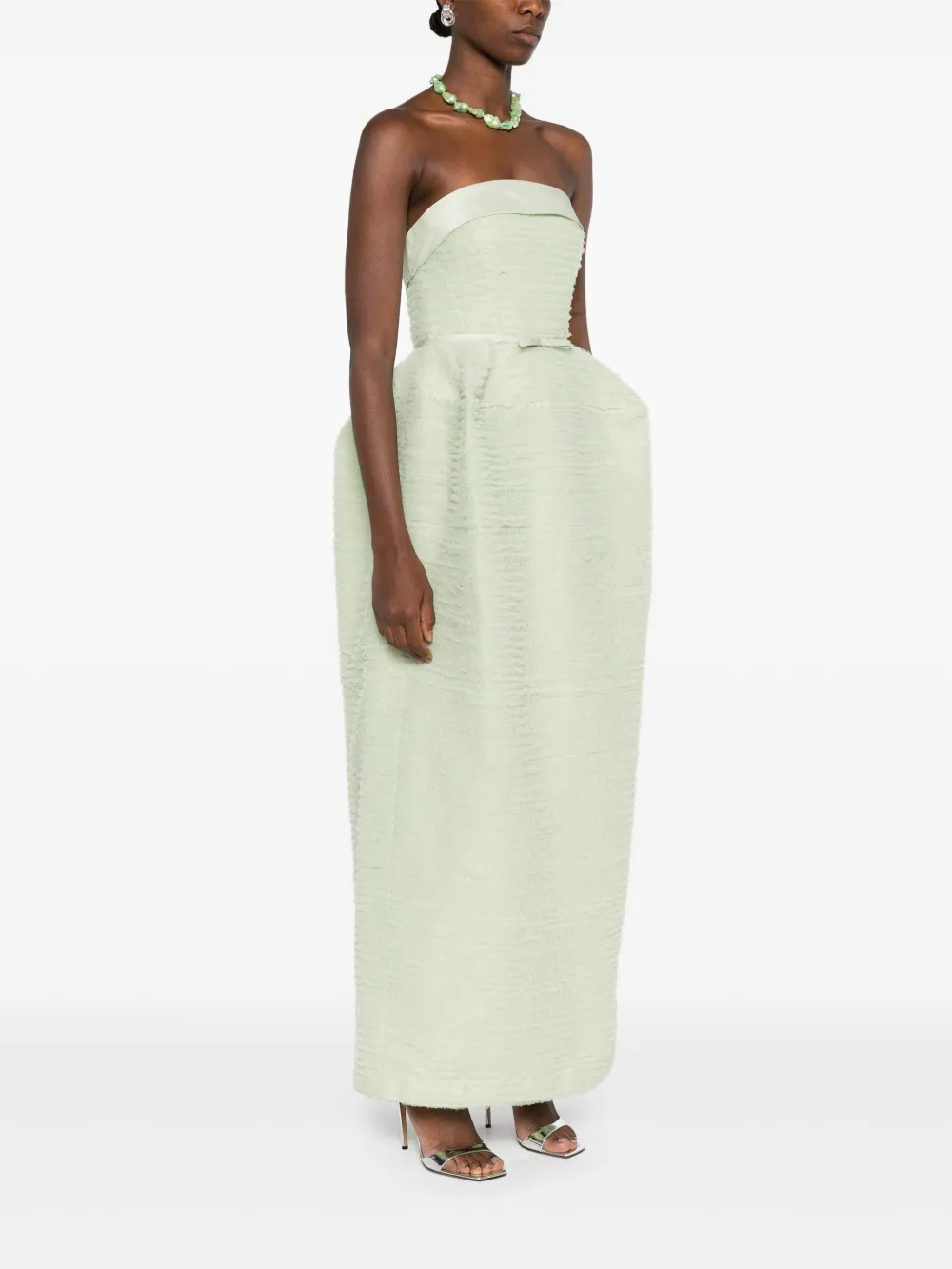 Viktor & Rolf Maxi-jurk met ruches Groen