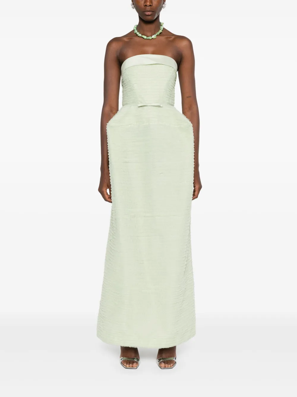 Viktor & Rolf Maxi-jurk met ruches - Groen
