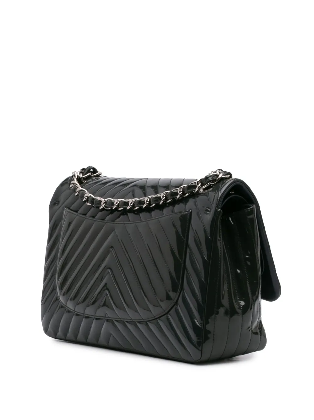 CHANEL Pre-Owned شنطة كتف 'دابل فلاب' كلاسيكية شيفرون لامعة كبيرة متوسطة 2015-2016 | كلاسيكيات | Image 2