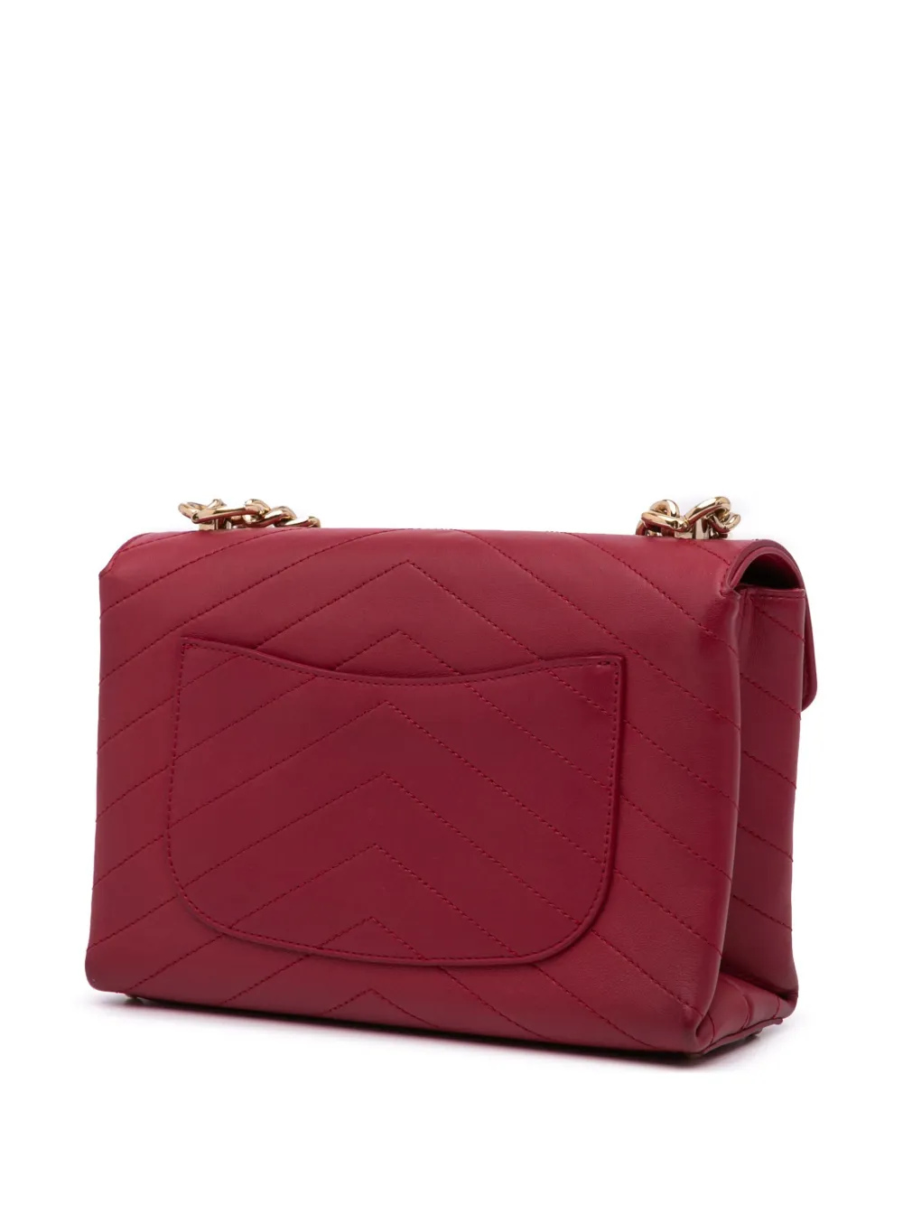 CHANEL Pre-Owned 2018-2019 Small Calfskin Coco Chevron Envelope Flap satchel | Pre-Owned | Image 2