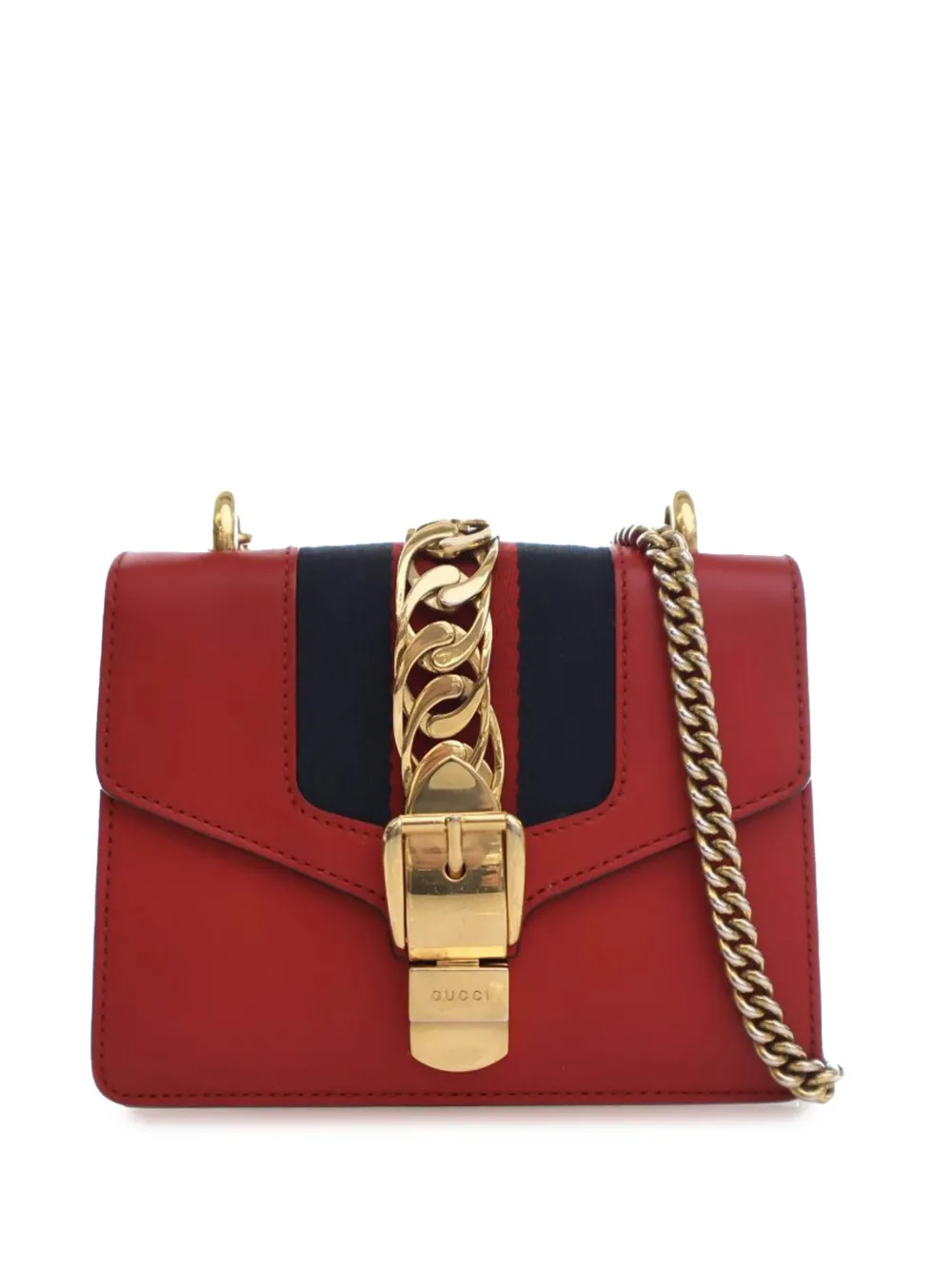 Gucci Pre-Owned Borsa a tracolla Sylvie mini in pelle con catena 2016-2024 | rosso | Image 1