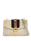 Gucci Pre-Owned 2016-2024 Small Leather Bee Star Sylvie satchel - White