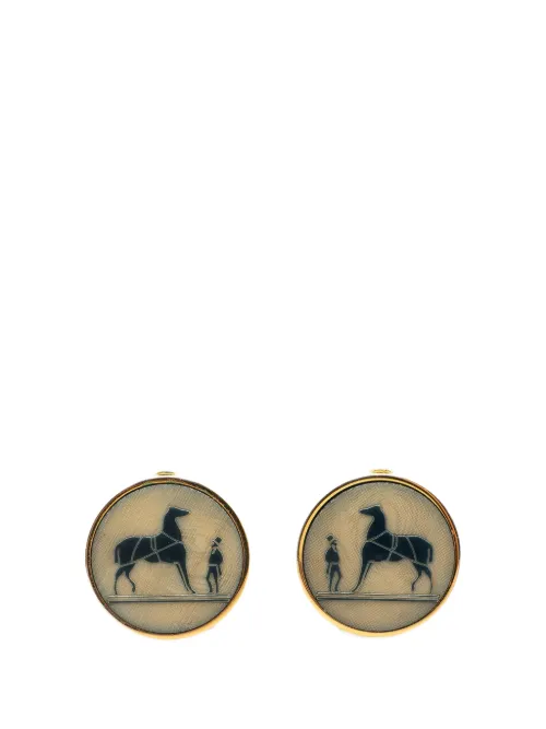 Boucles d'oreilles Caleche Horse Clip On Earrings (années 1900) - Hermès Pre-Owned - Modalova