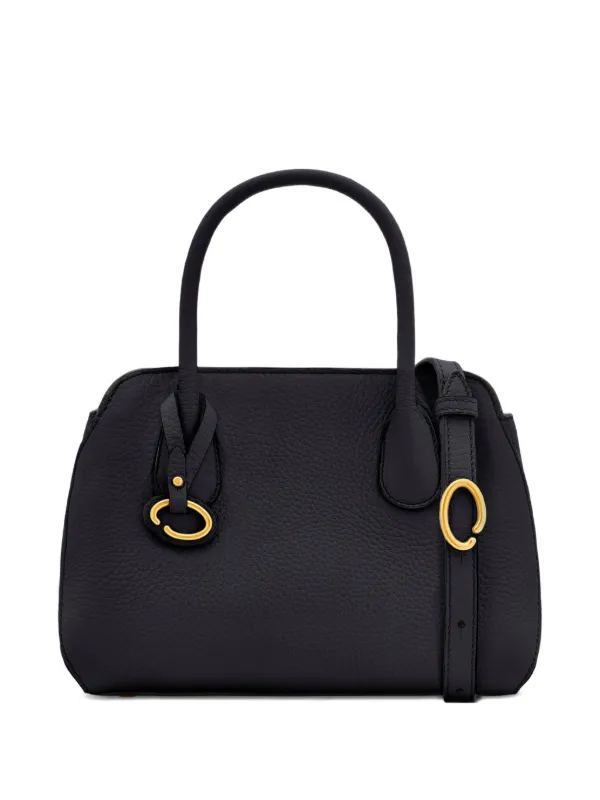 Oscar de la Renta Mini Ivy Leather Tote Bag in Black