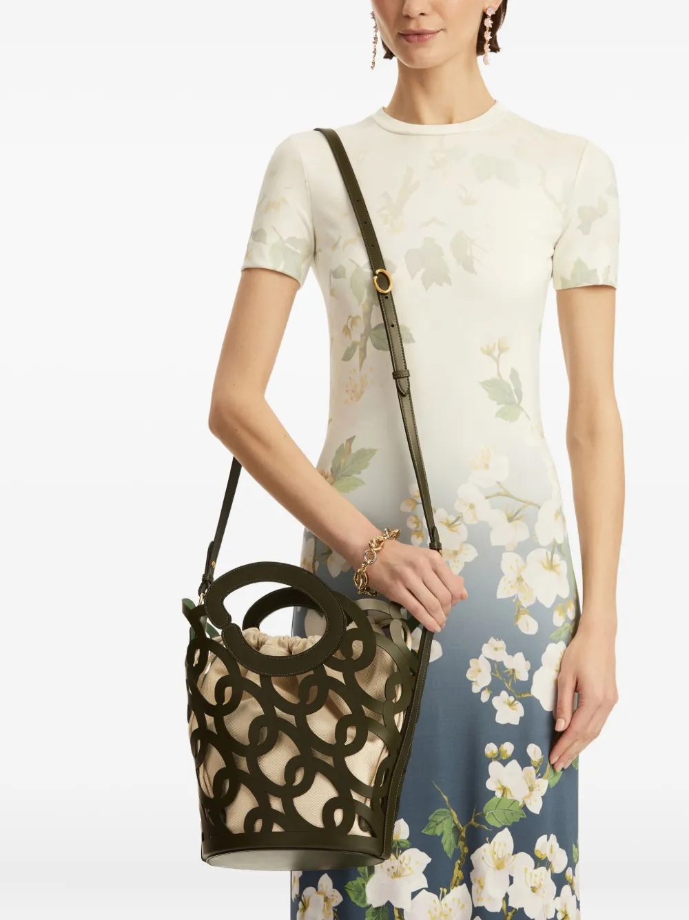 Oscar de la Renta Leren shopper - Zwart