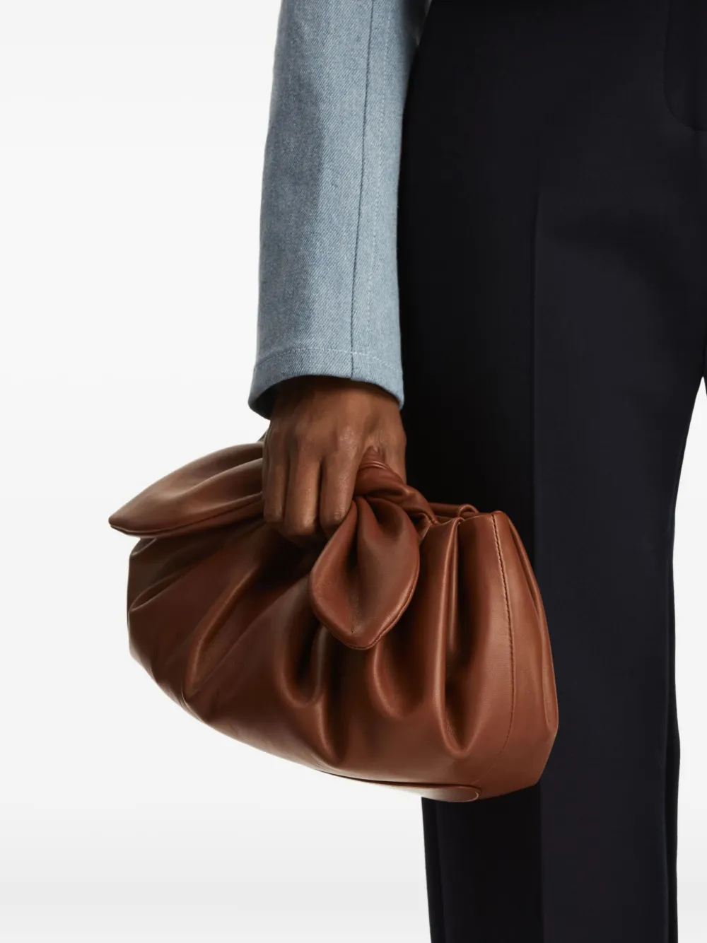 Oscar de la Renta Leren clutch - Bruin
