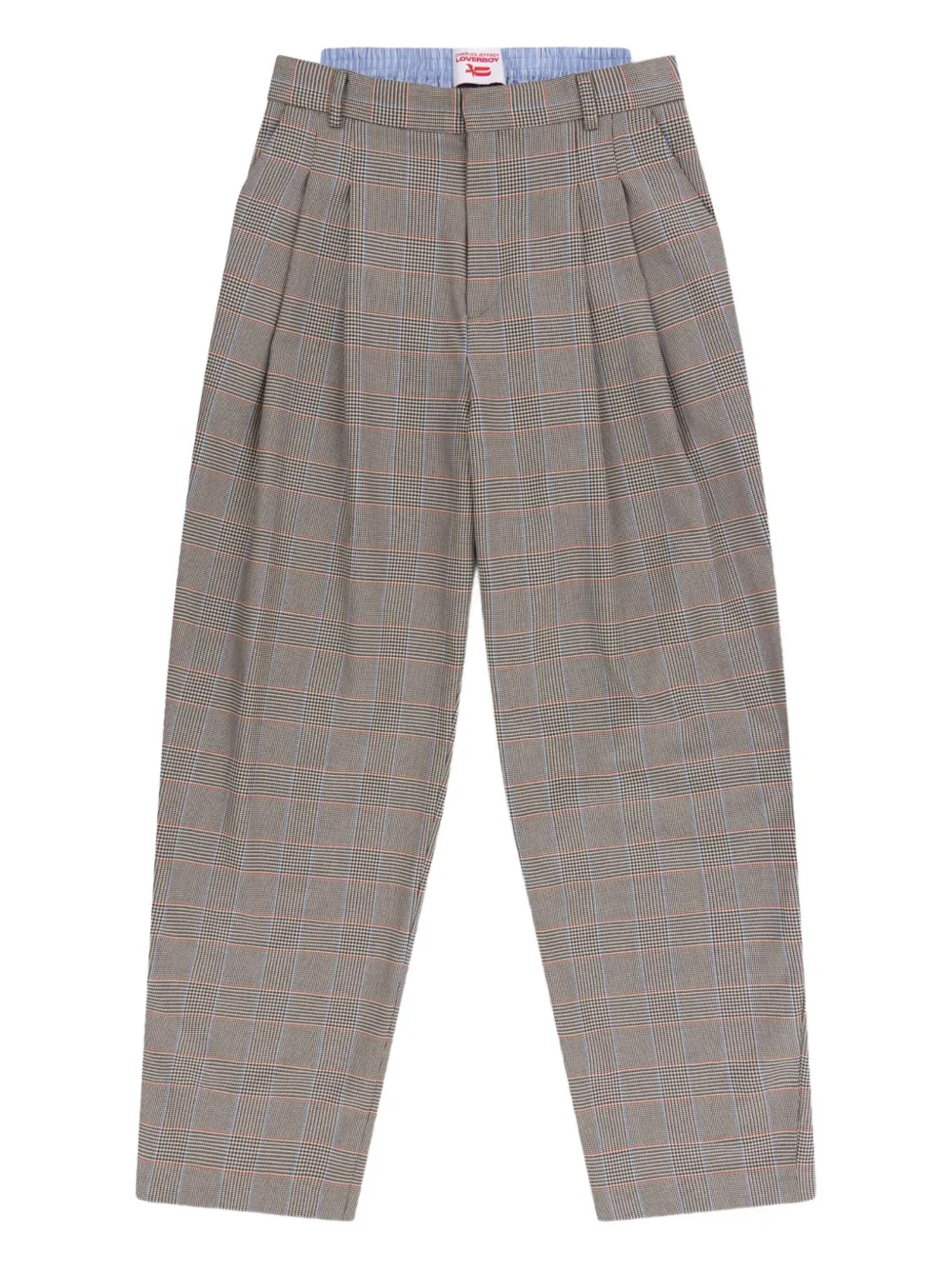 Charles Jeffrey Loverboy Aberdeen Checked Pleated Trousers In Neutrals