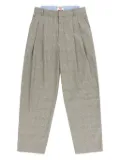 Charles Jeffrey Loverboy Aberdeen checked pleated trousers - Neutrals