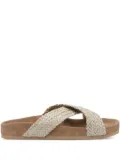 DRAGON DIFFUSION leather flat sandals - Neutrals