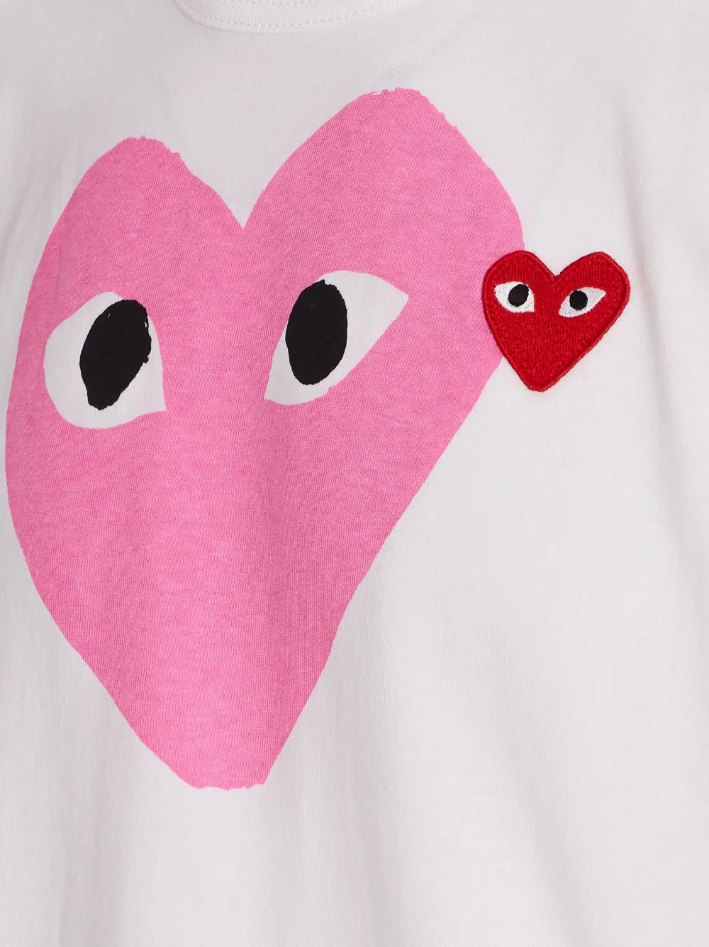 Comme Des Garçons Play Katoenen T-shirt met hartprint Wit