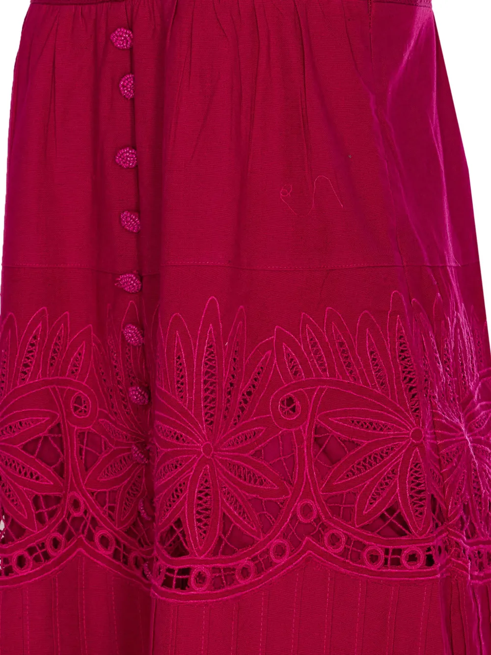 FARM Rio Midi-jurk met kant Roze