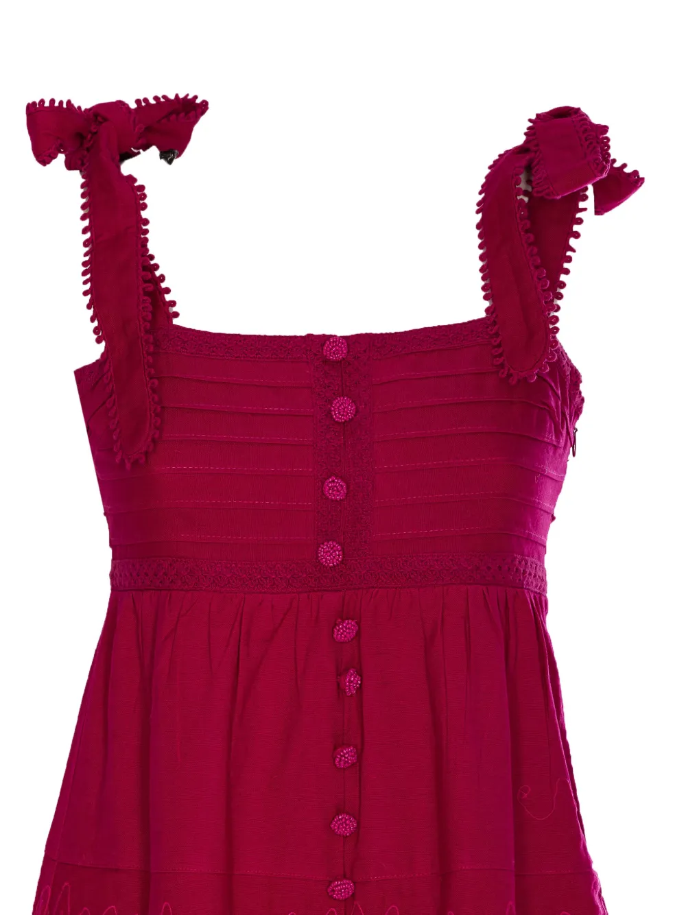 FARM Rio Midi-jurk met kant Roze