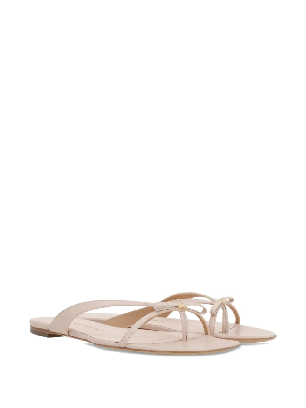 Ferragamo Women's Mini Bow Leather Flip-flops Sandal In Pink