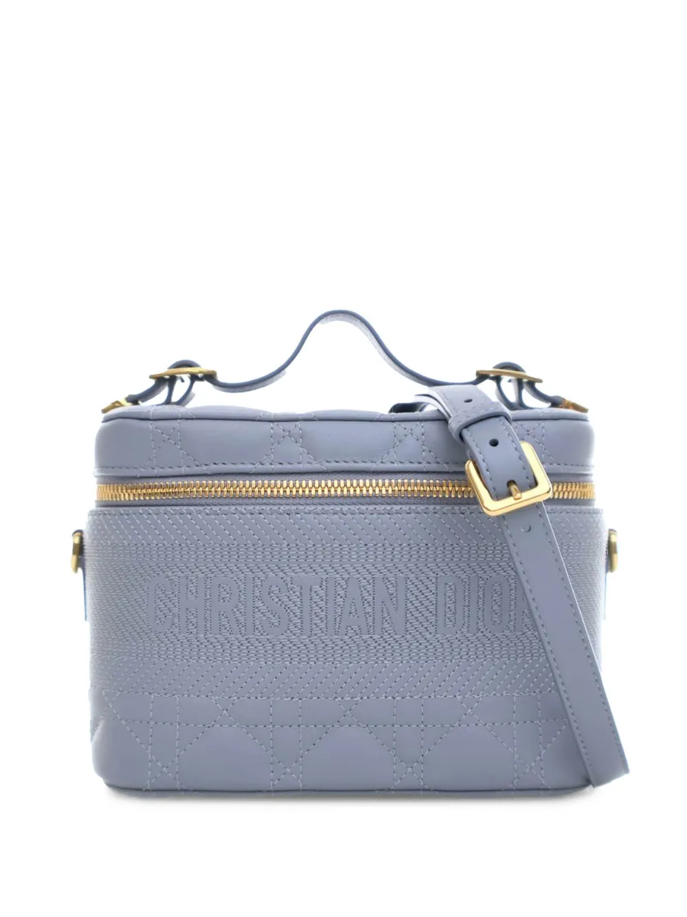 Christian Dior Pre-Owned 2020 スモール ラムスキン カナージュ ディオール トラベル バニティケース Christian Dior Pre-Owned 2020 スモール ラムスキン カナージュ ディオール トラベル バニティケース