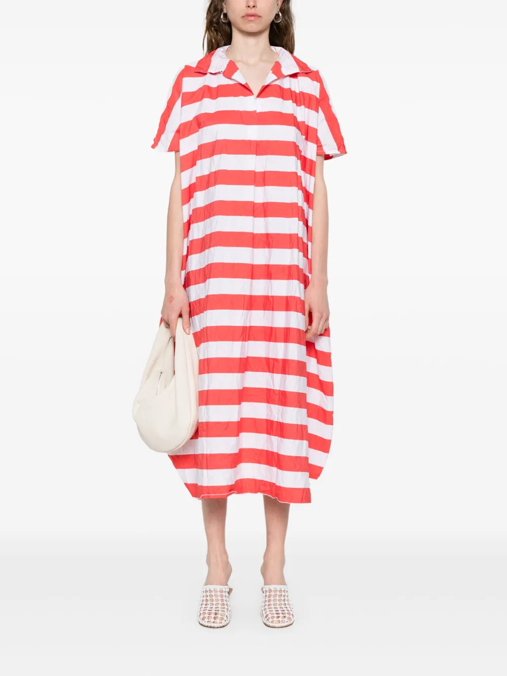 Daniela Gregis Gestreepte midi-jurk - Wit