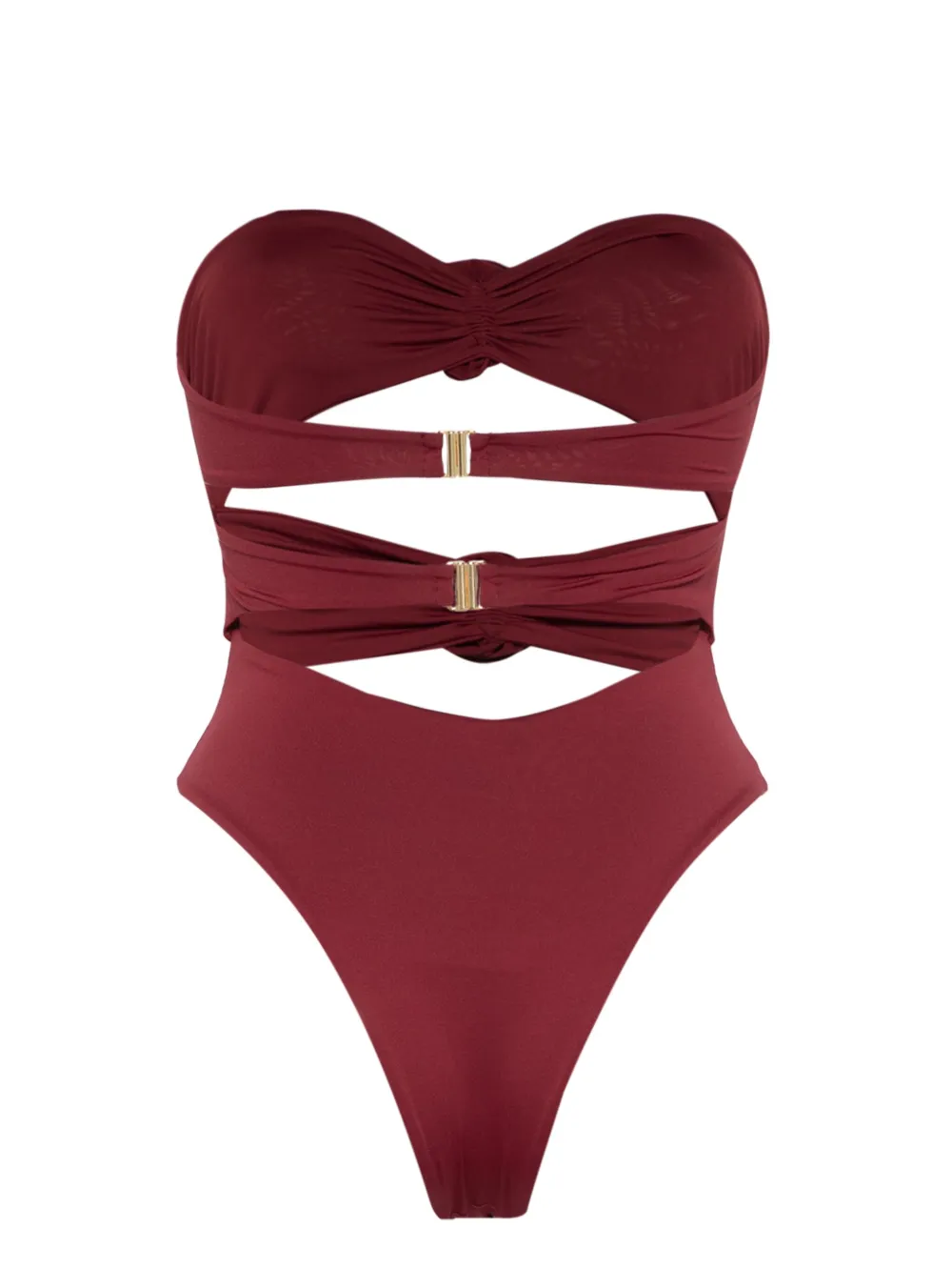 La Reveche Badpak met bloemdetail Rood