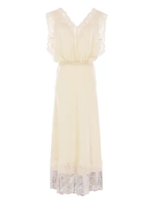【Rabanne】フローラルレース maxiドレス Rabanne レース マキシドレス | ホワイト | FARFETCH JP