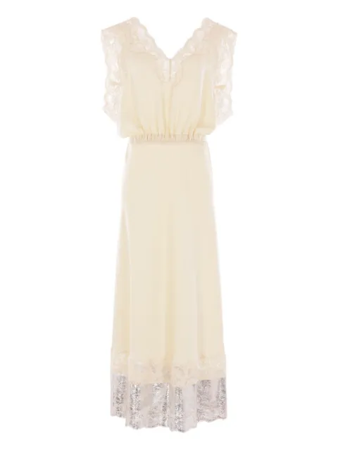 Rabanne vestido midi con ribete de encaje