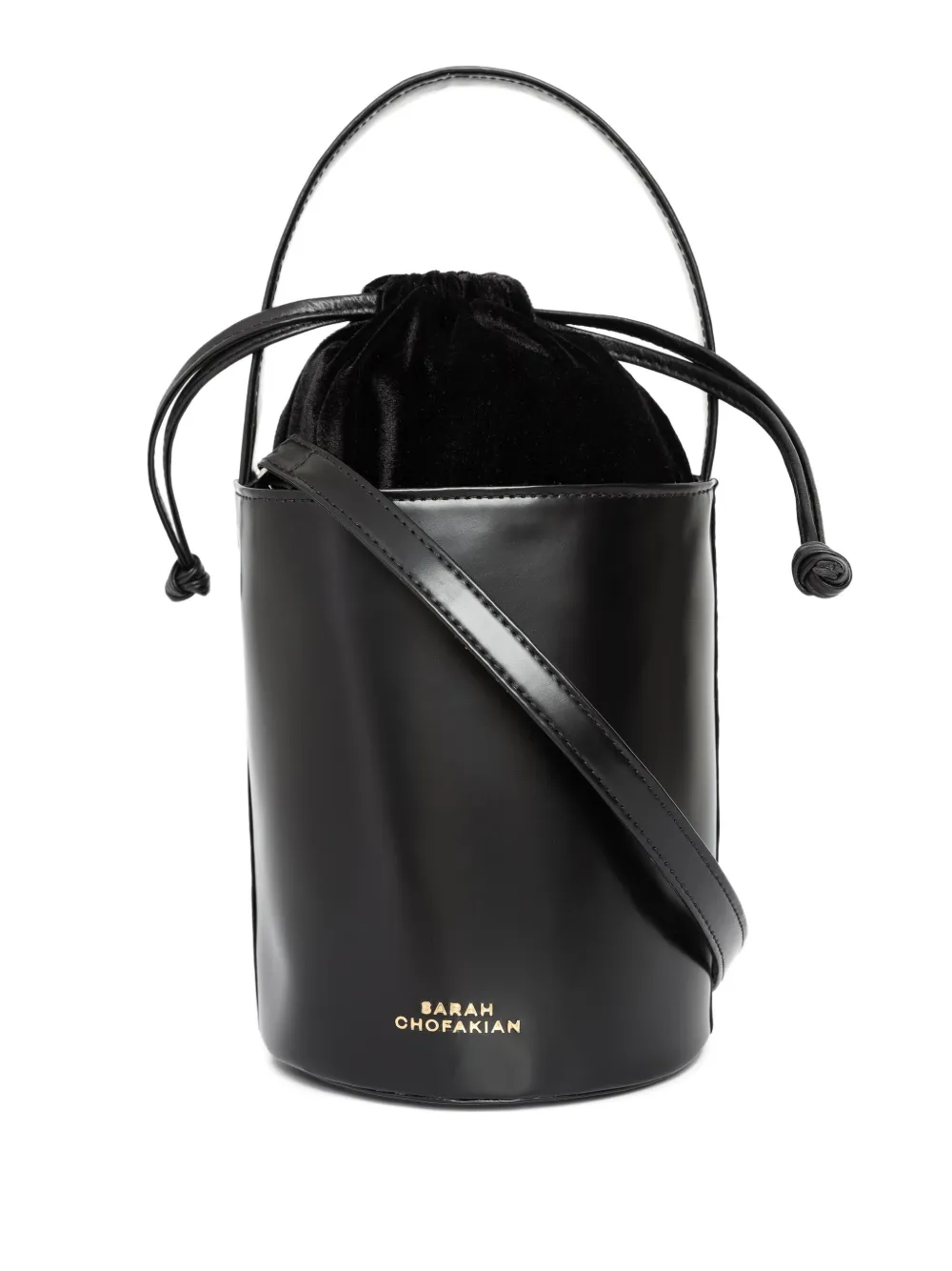 Sarah Chofakian Leren bucket-tas Zwart