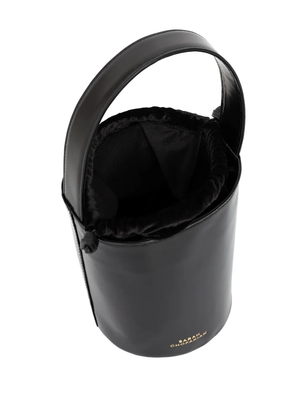 Sarah Chofakian Leren bucket-tas Zwart