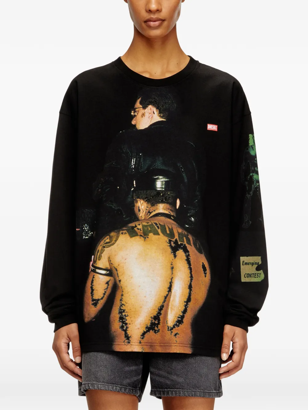 Diesel x Tom of Finland Foundation Pr-T-Boxt-Tom T-shirt Zwart