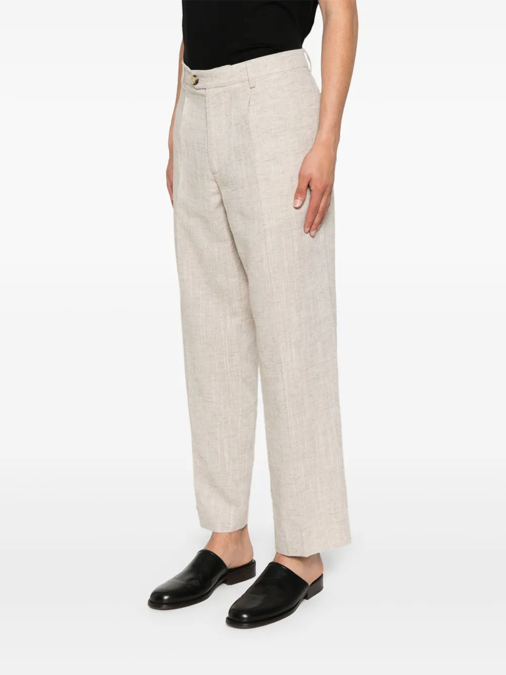 AMARANTO LINEN-BLEND TROUSERS 