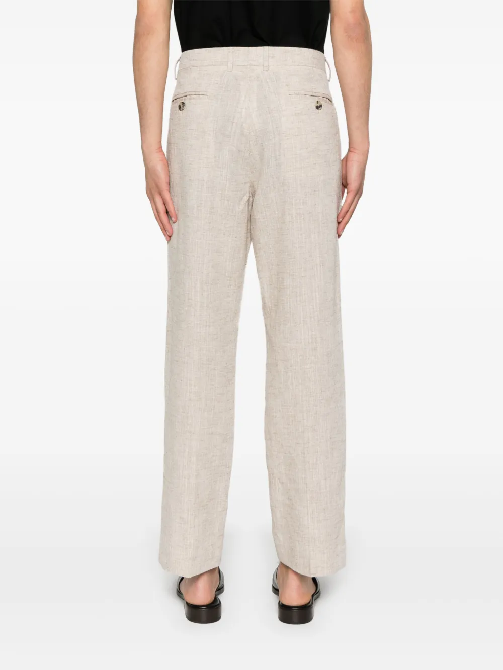 AMARANTO LINEN-BLEND TROUSERS 