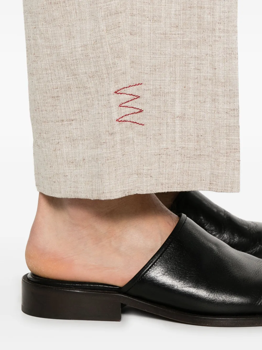 Shop Amaranto Linen-blend Trousers
