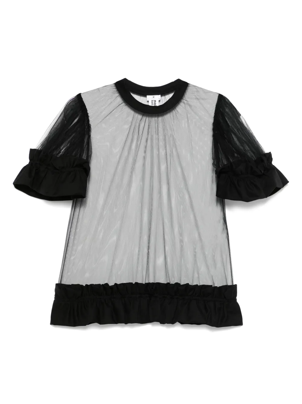 NOIR KEI NINOMIYA RUFFLE-DETAIL SHEER BLOUSE