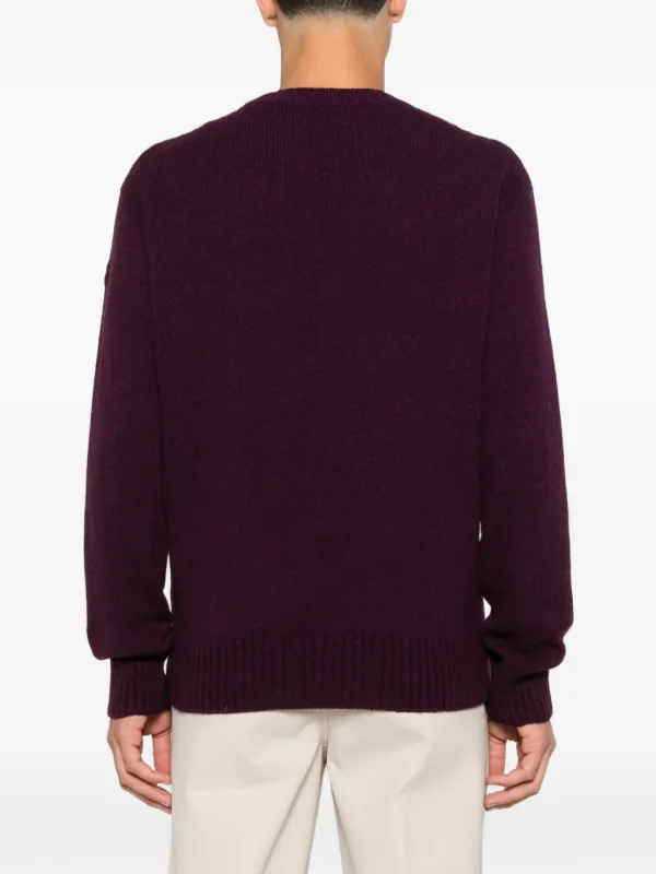 【関税/送料無料】MONCLER*Crewneck Logo Patch Sweatshirt Black Logo Patch Cotton Sweatshirt - Sweatshirts for Men