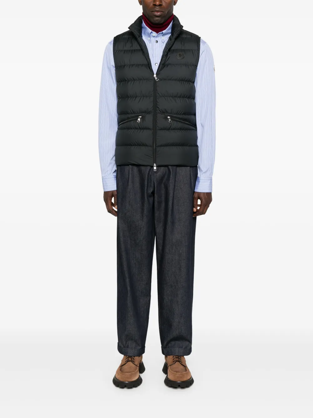 Moncler Gestreept overhemd met lange mouwen Blauw