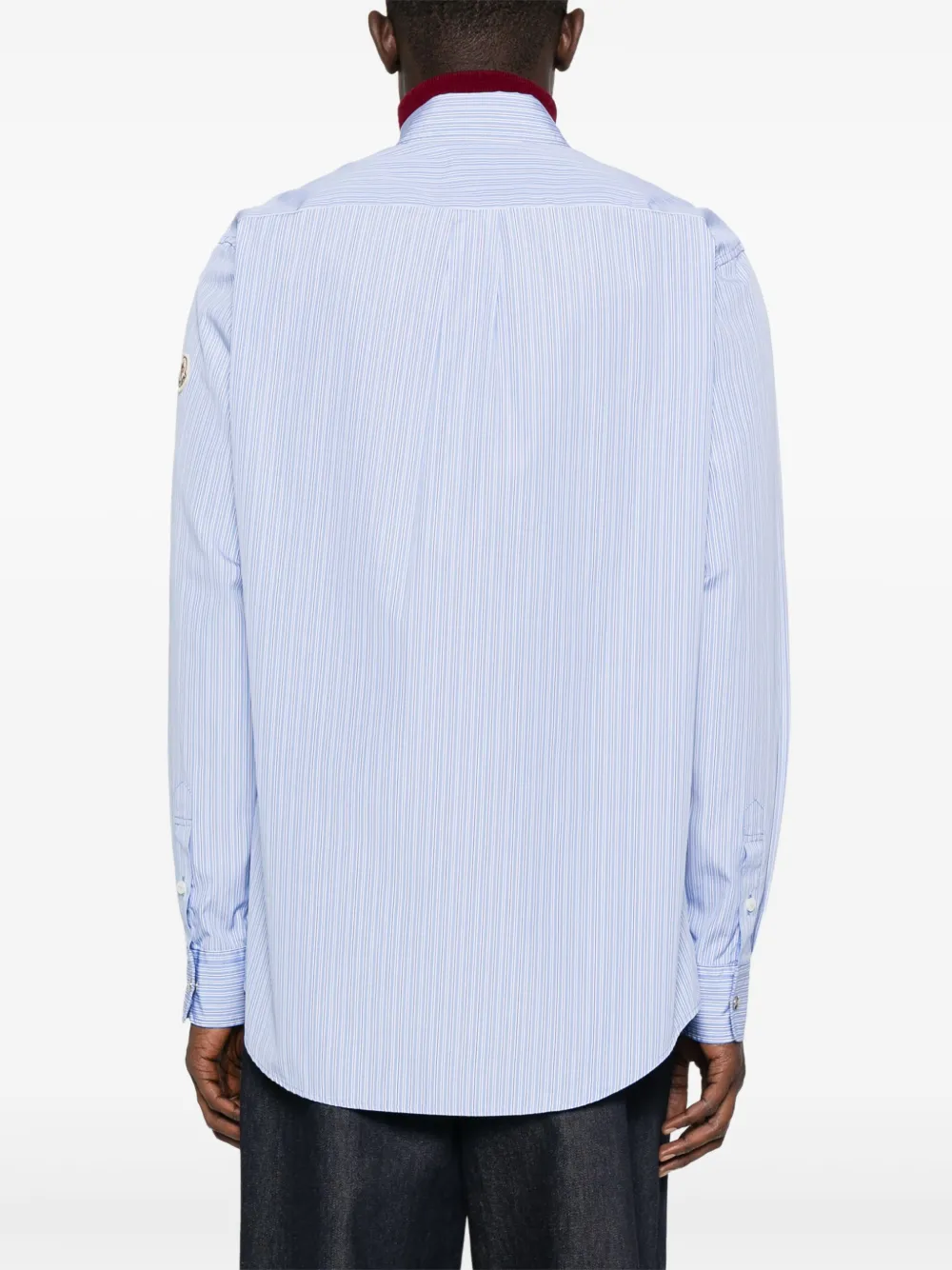 Moncler Gestreept overhemd met lange mouwen Blauw