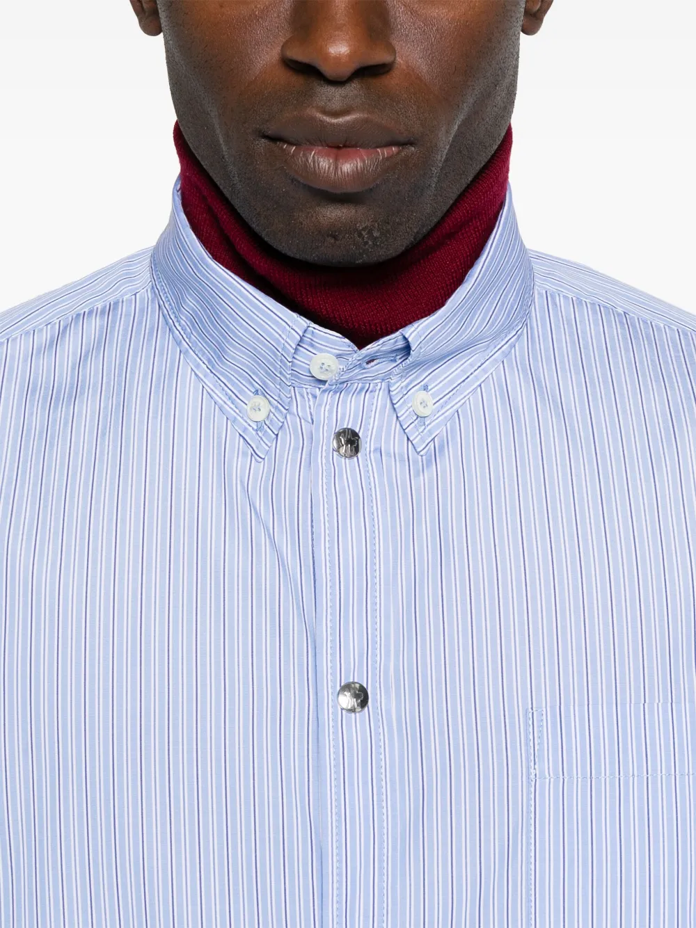 Moncler Gestreept overhemd met lange mouwen Blauw