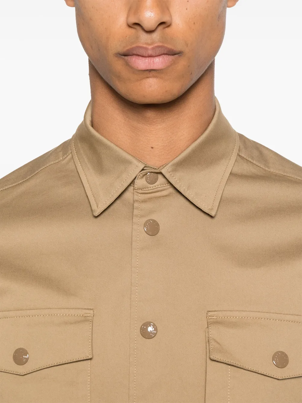 Moncler Overhemd met klepzak Bruin
