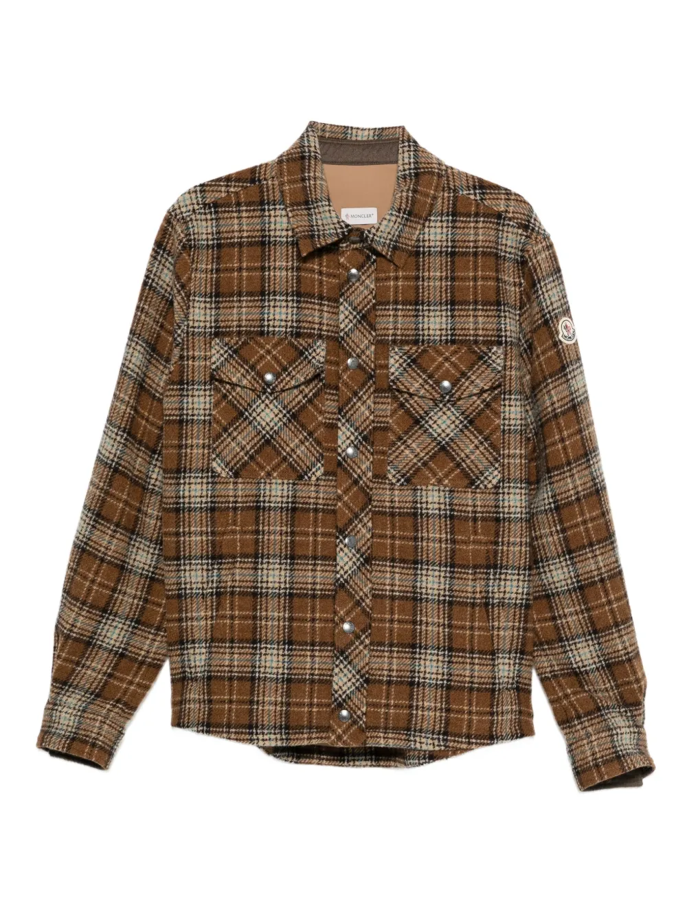 Moncler check pocket shirt | Brown | Image 1
