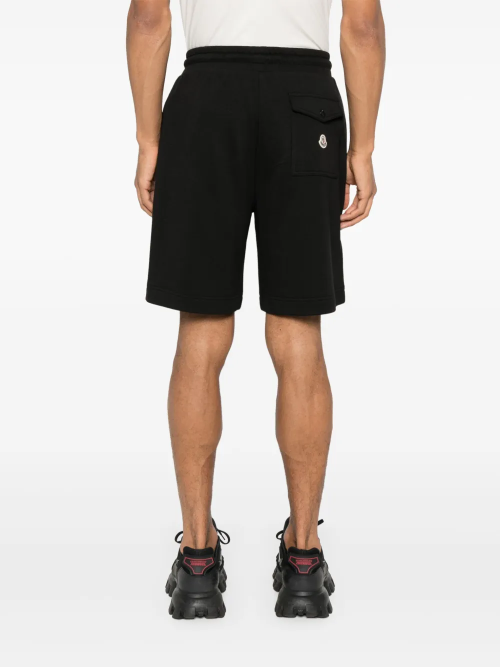 Moncler Trainingsshorts met geborduurd logo Zwart